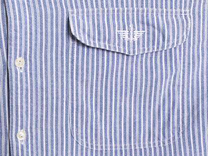 90s ドッカーズ リーバイス ストライプ 半袖 ボタンダウン シャツ メンズ M 90年代 オールド LEVIS DOCKERS オックスフォード コットン BD