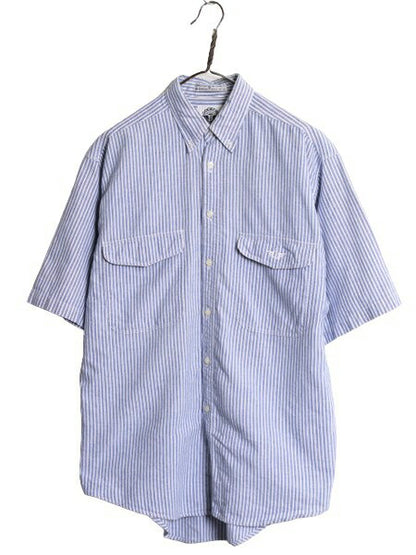 90s ドッカーズ リーバイス ストライプ 半袖 ボタンダウン シャツ メンズ M 90年代 オールド LEVIS DOCKERS オックスフォード コットン BD