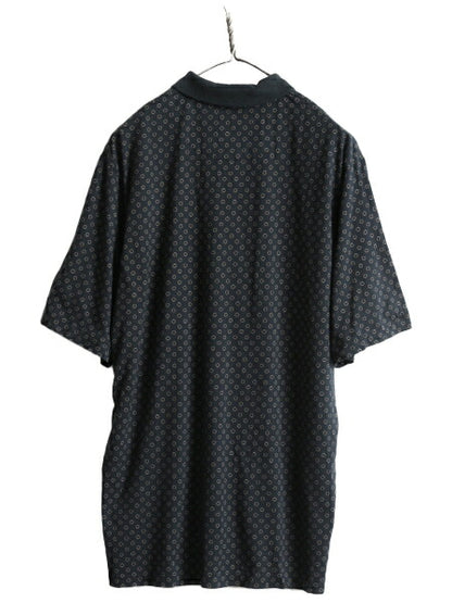 90s ■ ポロ ゴルフ ラルフローレン 水玉 総柄 半袖 ポロシャツ メンズ M / 90年代 オールド POLO GOLF 半袖シャツ ドット スムース 素材