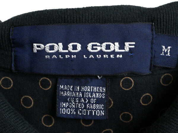 90s ■ ポロ ゴルフ ラルフローレン 水玉 総柄 半袖 ポロシャツ メンズ M / 90年代 オールド POLO GOLF 半袖シャツ ドット スムース 素材