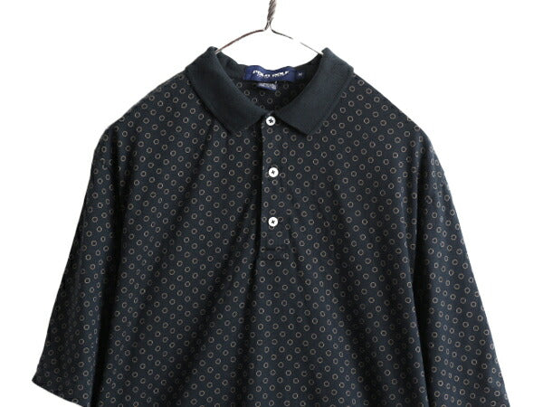 90s ■ ポロ ゴルフ ラルフローレン 水玉 総柄 半袖 ポロシャツ メンズ M / 90年代 オールド POLO GOLF 半袖シャツ ドット スムース 素材