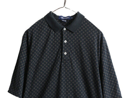 90s ■ ポロ ゴルフ ラルフローレン 水玉 総柄 半袖 ポロシャツ メンズ M / 90年代 オールド POLO GOLF 半袖シャツ ドット スムース 素材