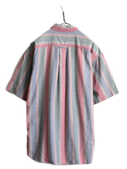 90s ■ ドッカーズ リーバイス ストライプ オックスフォード ボタンダウン 半袖 シャツ メンズ L 90年代 オールド コットン LEVIS DOCKERS