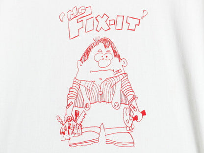 90s USA製 アート イラスト プリント 半袖 Tシャツ メンズ L 古着 90年代 オールド キャラクター グラフィック シングルステッチ ホワイト