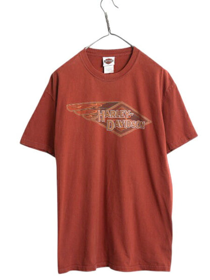 USA製 ハーレー ダビッドソン 両面 プリント Tシャツ メンズ L / オフィシャル バイク ファイヤー イラスト グラフィック ヘビーウェイト