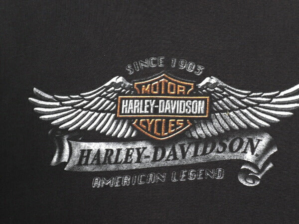 USA製 ハーレー ダビッドソン 両面 プリント Tシャツ メンズ L 古着 オフィシャル バイク イラスト グラフィック ヘビーウェイト ブラック