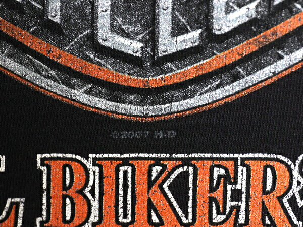 USA製 ハーレー ダビッドソン 両面 プリント Tシャツ メンズ L 古着 オフィシャル バイク イラスト グラフィック ヘビーウェイト ブラック