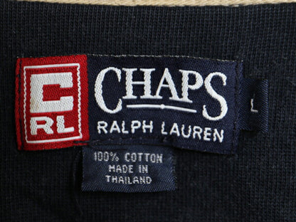 90s チャップス ラルフローレン 総柄 長袖 ラガー シャツ メンズ L 古着 90年代 オールド CHAPS ポロ ラグビー 長袖シャツ ヘビーウェイト