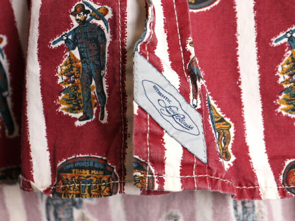 90s リーバイス 総柄 コットン 長袖 シャツ メンズ XL / オールド Levis サドルマン マルチカラー ストライプ ポケット付き 大きいサイズ