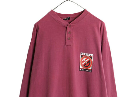 00s ハーレー ダビッドソン ヘンリーネック プリント 長袖 Tシャツ メンズ XL / オールド オフィシャル ロンT ヘビーウェイト 大きいサイズ