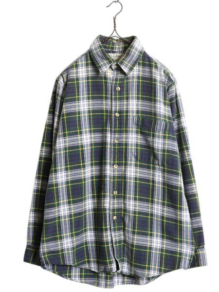 80s エルエルビーン チェック ライト フランネル シャツ メンズ M 古着 80年代 ヴィンテージ 長袖シャツ コットン ネルシャツ マルチカラー