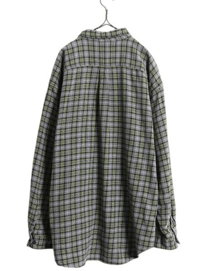 00s OLD GAP チェック ヘビー フランネル ボタンダウン シャツ メンズ XL 古着 オールド ギャップ 長袖シャツ コットン ネル マルチカラー