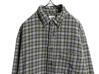 00s OLD GAP チェック ヘビー フランネル ボタンダウン シャツ メンズ XL 古着 オールド ギャップ 長袖シャツ コットン ネル マルチカラー