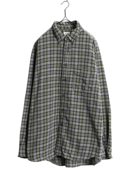 00s OLD GAP チェック ヘビー フランネル ボタンダウン シャツ メンズ XL 古着 オールド ギャップ 長袖シャツ コットン ネル マルチカラー