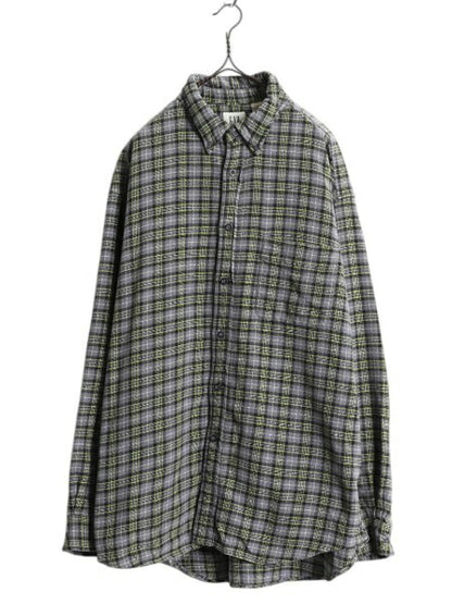 00s OLD GAP チェック ヘビー フランネル ボタンダウン シャツ メンズ XL 古着 オールド ギャップ 長袖シャツ コットン ネル マルチカラー