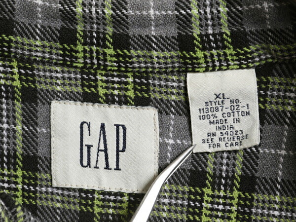 00s OLD GAP チェック ヘビー フランネル ボタンダウン シャツ メンズ XL 古着 オールド ギャップ 長袖シャツ コットン ネル マルチカラー