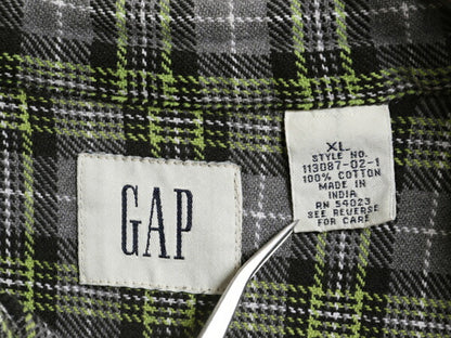 00s OLD GAP チェック ヘビー フランネル ボタンダウン シャツ メンズ XL 古着 オールド ギャップ 長袖シャツ コットン ネル マルチカラー