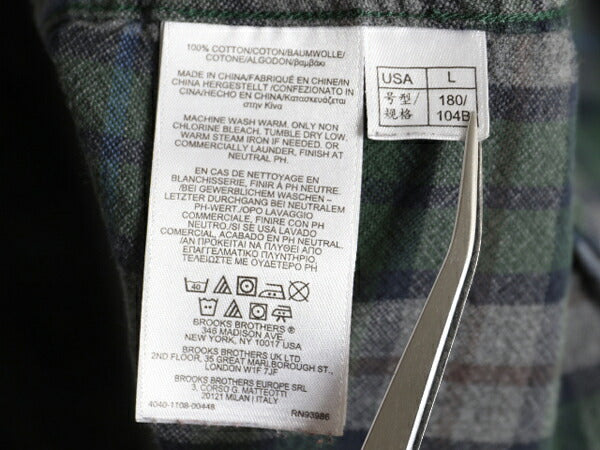 ブルックスブラザーズ チェック ボタンダウン シャツ メンズ L / 古着 ポロ コットン 長袖シャツ BD ワンポイント ロゴ刺繍 マルチカラー