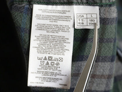 ブルックスブラザーズ チェック ボタンダウン シャツ メンズ L / 古着 ポロ コットン 長袖シャツ BD ワンポイント ロゴ刺繍 マルチカラー