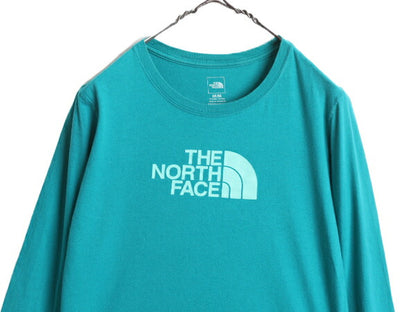 ノースフェイス プリント 長袖 Tシャツ レディース M / 古着 The North Face アウトドア クルーネック ロングスリーブ ロンT カットソー 緑