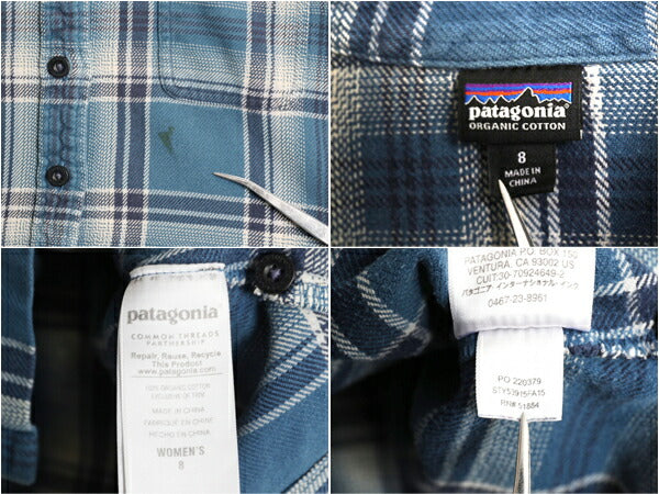 パタゴニア フィヨルド フランネル シャツ レディース S 程/ 15年製 Patagonia アウトドア オーガニック コットン 長袖シャツ マルチカラー