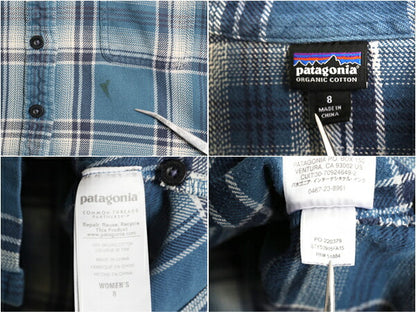 パタゴニア フィヨルド フランネル シャツ レディース S 程/ 15年製 Patagonia アウトドア オーガニック コットン 長袖シャツ マルチカラー