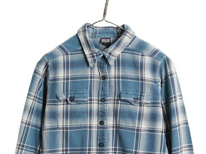 パタゴニア フィヨルド フランネル シャツ レディース S 程/ 15年製 Patagonia アウトドア オーガニック コットン 長袖シャツ マルチカラー