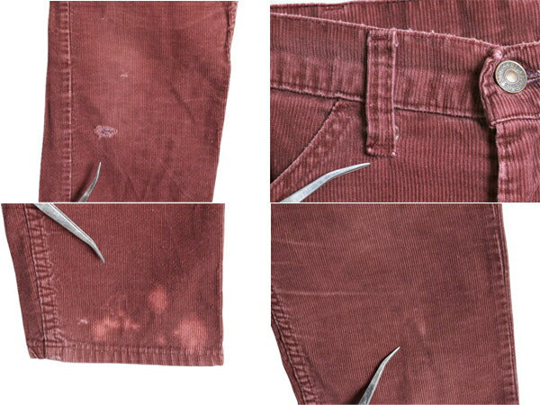 80s USA製 リーバイス 519 コーデュロイ パンツ メンズ 30 36 古着 ヴィンテージ アメリカ製 Levis スリム ストレート 細畝 コーズ 42TALON