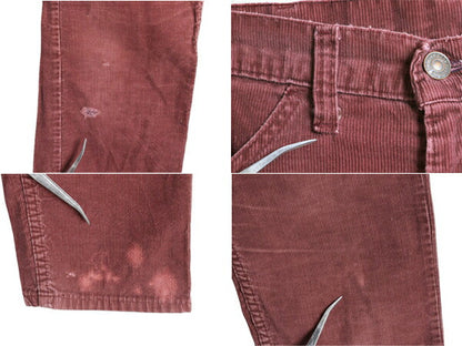 80s USA製 リーバイス 519 コーデュロイ パンツ メンズ 30 36 古着 ヴィンテージ アメリカ製 Levis スリム ストレート 細畝 コーズ 42TALON