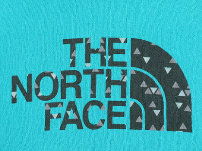 ノースフェイス プリント スウェット フード パーカー レディース XL 古着 The North Face アウトドア トレーナー プルオーバー 裏起毛 青