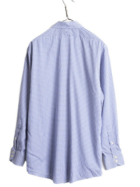 ブルックスブラザーズ ギンガム チェック 長袖 シャツ メンズ L 程 Brooks Brothers REGENT ピマ コットン ドレス ワイシャツ ノーアイロン