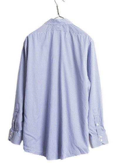 ブルックスブラザーズ ギンガム チェック 長袖 シャツ メンズ L 程 Brooks Brothers REGENT ピマ コットン ドレス ワイシャツ ノーアイロン