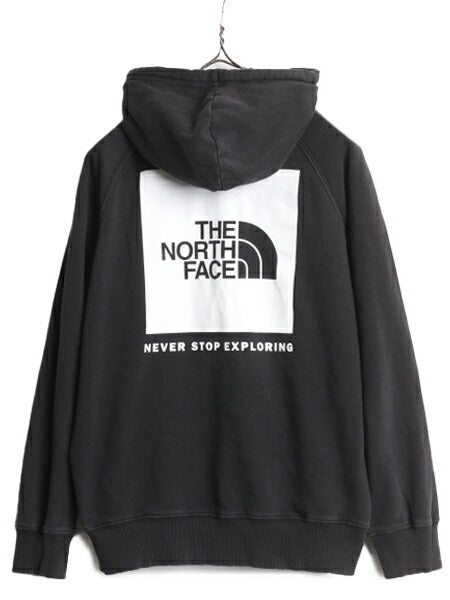 ノースフェイス 両面 プリント スウェット フード パーカー レディース M / The North Face プルオーバー 裏起毛 トレーナー アウトドア 黒