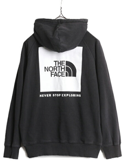 ノースフェイス 両面 プリント スウェット フード パーカー レディース M / The North Face プルオーバー 裏起毛 トレーナー アウトドア 黒