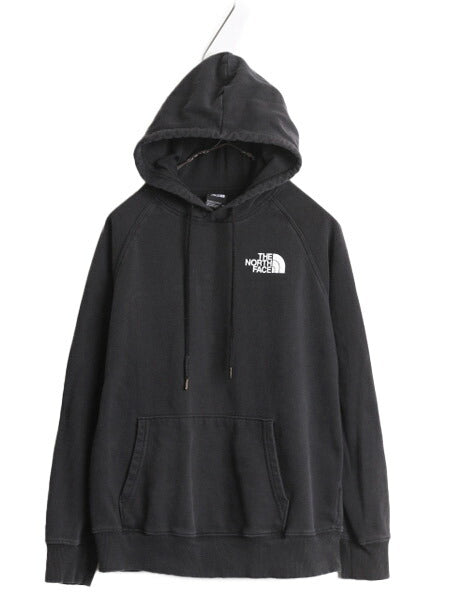 ノースフェイス 両面 プリント スウェット フード パーカー レディース M / The North Face プルオーバー 裏起毛 トレーナー アウトドア 黒