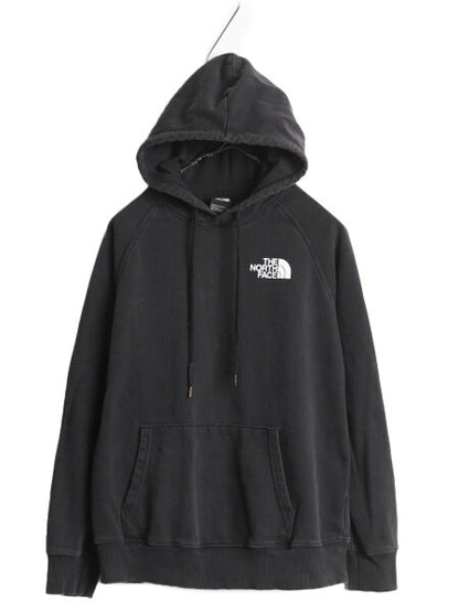 ノースフェイス 両面 プリント スウェット フード パーカー レディース M / The North Face プルオーバー 裏起毛 トレーナー アウトドア 黒