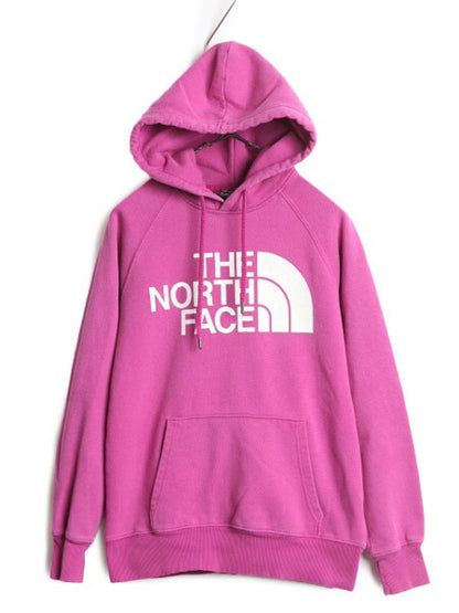 ノースフェイス プリント スウェット フード パーカー レディース XS / 古着 The North Face アウトドア トレーナー プルオーバー 裏起毛