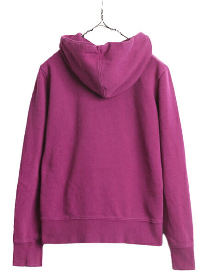 ノースフェイス プリント スウェット フード パーカー レディース S / 古着 The North Face アウトドア トレーナー プルオーバー 裏起毛 紫