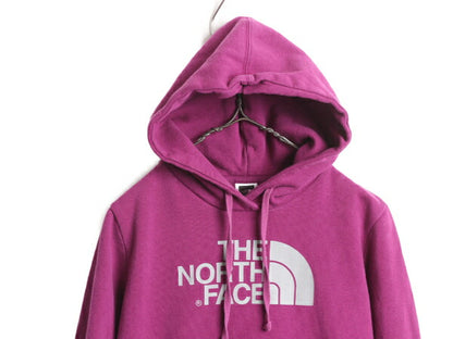ノースフェイス プリント スウェット フード パーカー レディース S / 古着 The North Face アウトドア トレーナー プルオーバー 裏起毛 紫