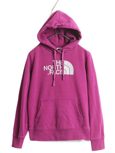 ノースフェイス プリント スウェット フード パーカー レディース S / 古着 The North Face アウトドア トレーナー プルオーバー 裏起毛 紫