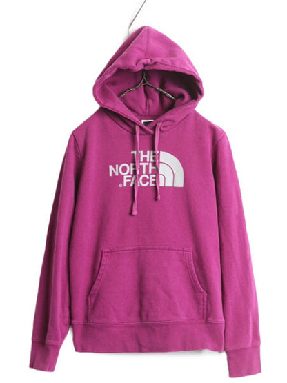 ノースフェイス プリント スウェット フード パーカー レディース S / 古着 The North Face アウトドア トレーナー プルオーバー 裏起毛 紫