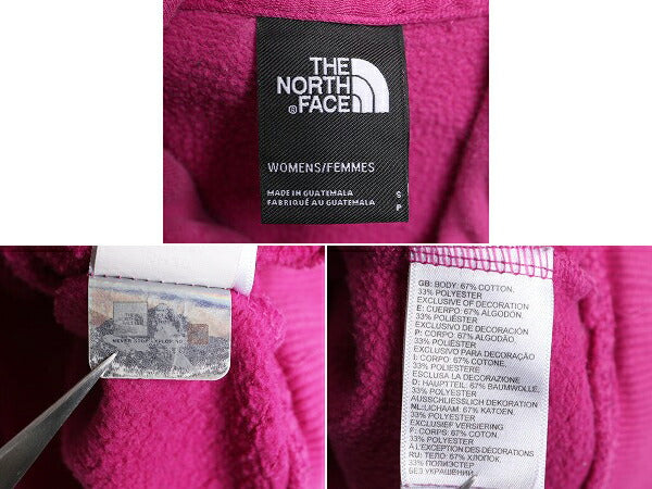 ノースフェイス プリント スウェット フード パーカー レディース S / The North Face アウトドア トレーナー 裏起毛 プルオーバー ピンク