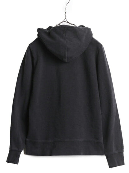 ノースフェイス プリント スウェット フード パーカー レディース S / The North Face アウトドア トレーナー 裏起毛 薄手 プルオーバー 黒