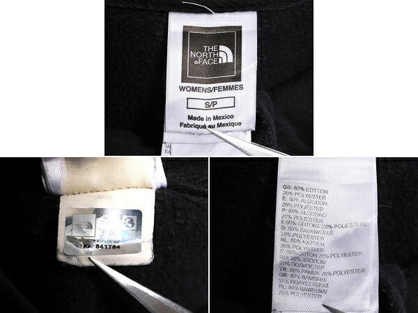 ノースフェイス プリント スウェット フード パーカー レディース S / The North Face アウトドア トレーナー 裏起毛 薄手 プルオーバー 黒