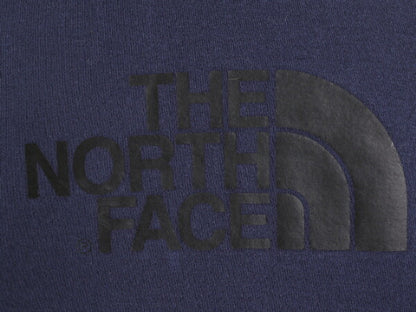 ノースフェイス プリント スウェット フード パーカー メンズ M 古着 The North Face ロゴ プルオーバー 裏起毛 トレーナー アウトドア 紺