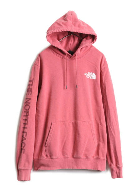 ノースフェイス プリント スウェット フード パーカー メンズ L / The North Face プルオーバー 裏起毛 アウトドア トレーナー 袖プリント