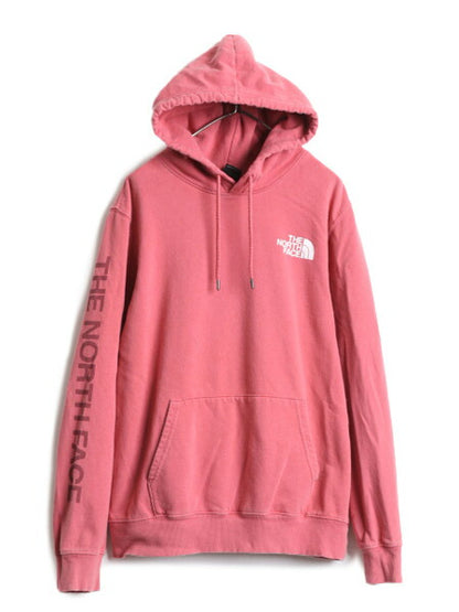 ノースフェイス プリント スウェット フード パーカー メンズ L / The North Face プルオーバー 裏起毛 アウトドア トレーナー 袖プリント