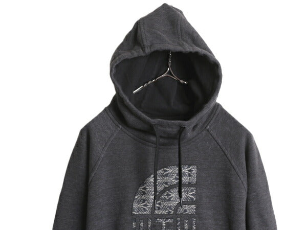 ノースフェイス スウェット フード パーカー レディース M The North Face プルオーバー 裏起毛 アウトドア ハイネック ロゴ 刺繍 2トーン
