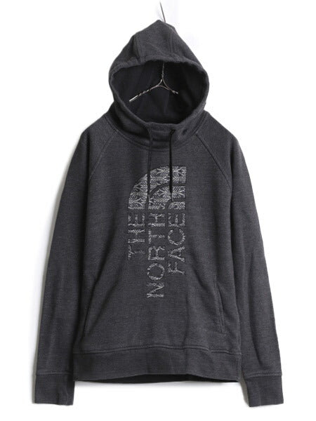 ノースフェイス スウェット フード パーカー レディース M The North Face プルオーバー 裏起毛 アウトドア ハイネック ロゴ 刺繍 2トーン