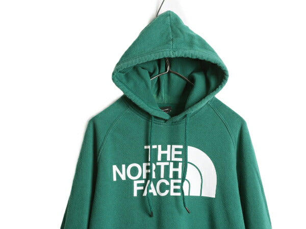 ノースフェイス プリント スウェット フード パーカー レディース M 古着 The North Face アウトドア トレーナー 裏起毛 プルオーバー 薄手